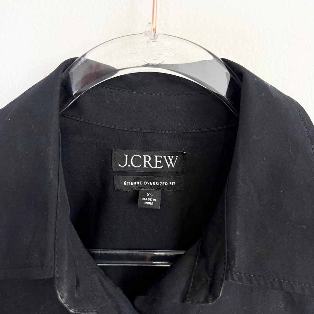 J.Crew Étienne Oversized Black Cotton Button Front Shirt XS - Picture 5 of 7